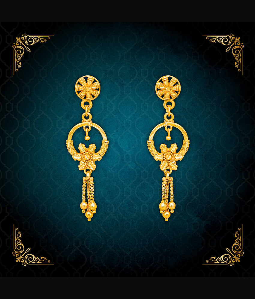 LUV FASHION Golden Chandbalis Earrings ( Pack of 1 ) view 2