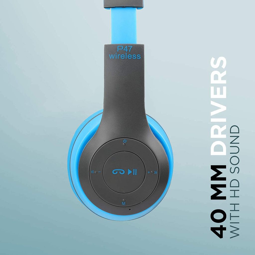 P47 Premium Matte Quality Bluetooth Gaming & Music Headphone On The Head Bluetooth Foldable Headset Handsfree with Calling Function/Aux Line TF Card MP3 Player Headphone view 2