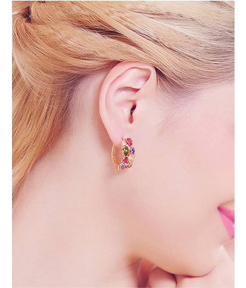 YOUBELLA Multi Color Stud Earrings ( Pack of 1 ) view 2