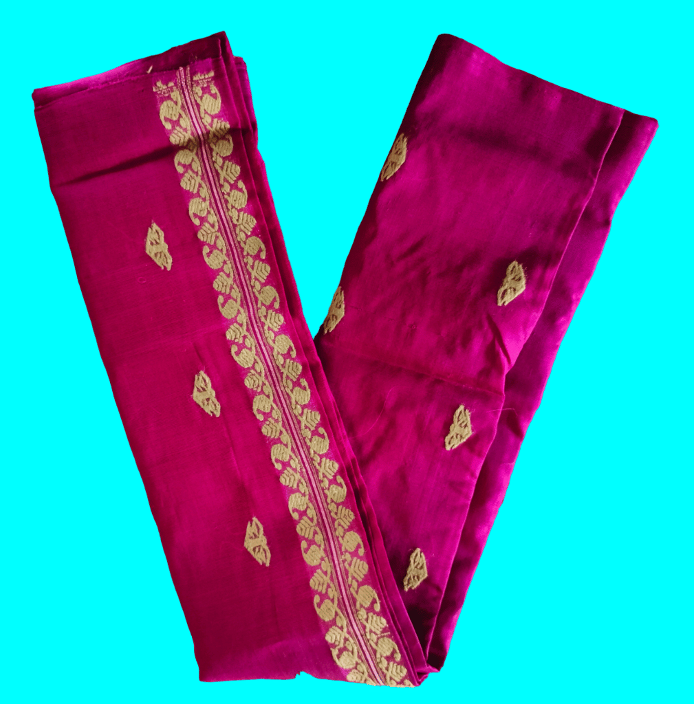 Paat Mekhela Chadar (Maroom Color) view 2