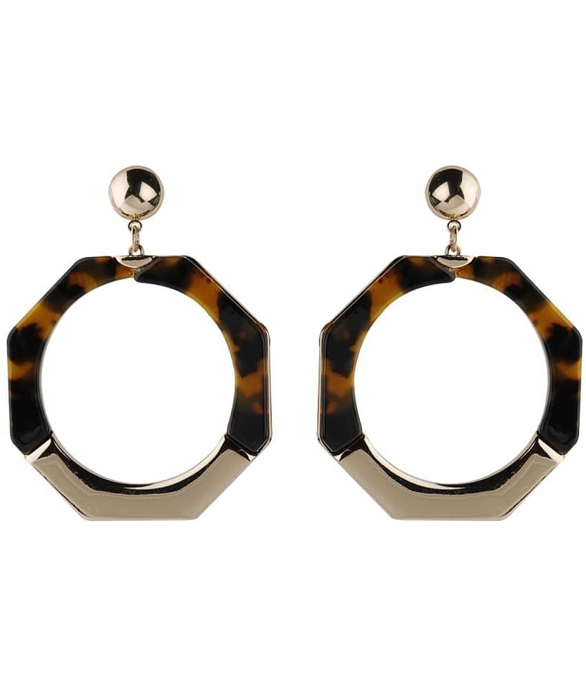 SILVER SHINE Metallic Hexagonal Shape Partywear Earring For Girls and Women Jewellery view 2
