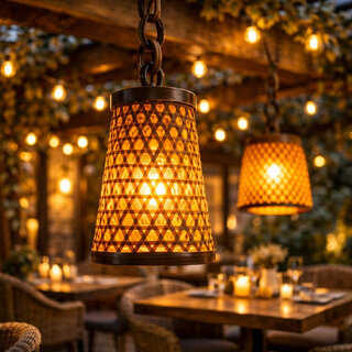 WEEBIZ Jullian10 Wall Lights, Ceiling Lights, Hanging Lights (Pendant Lights), Wall Lights Lamp Shade (Bamboo) view 2