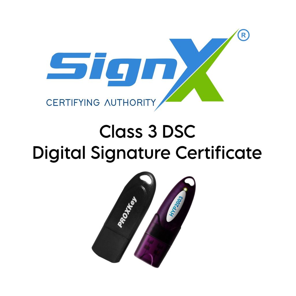 SignX Digital Signature Certificate/1 Year/Signing(Token only)(For DSC need to pay Extra Rs 976.00)