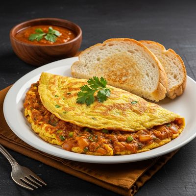 Masala omelette with 2 slices of Bread