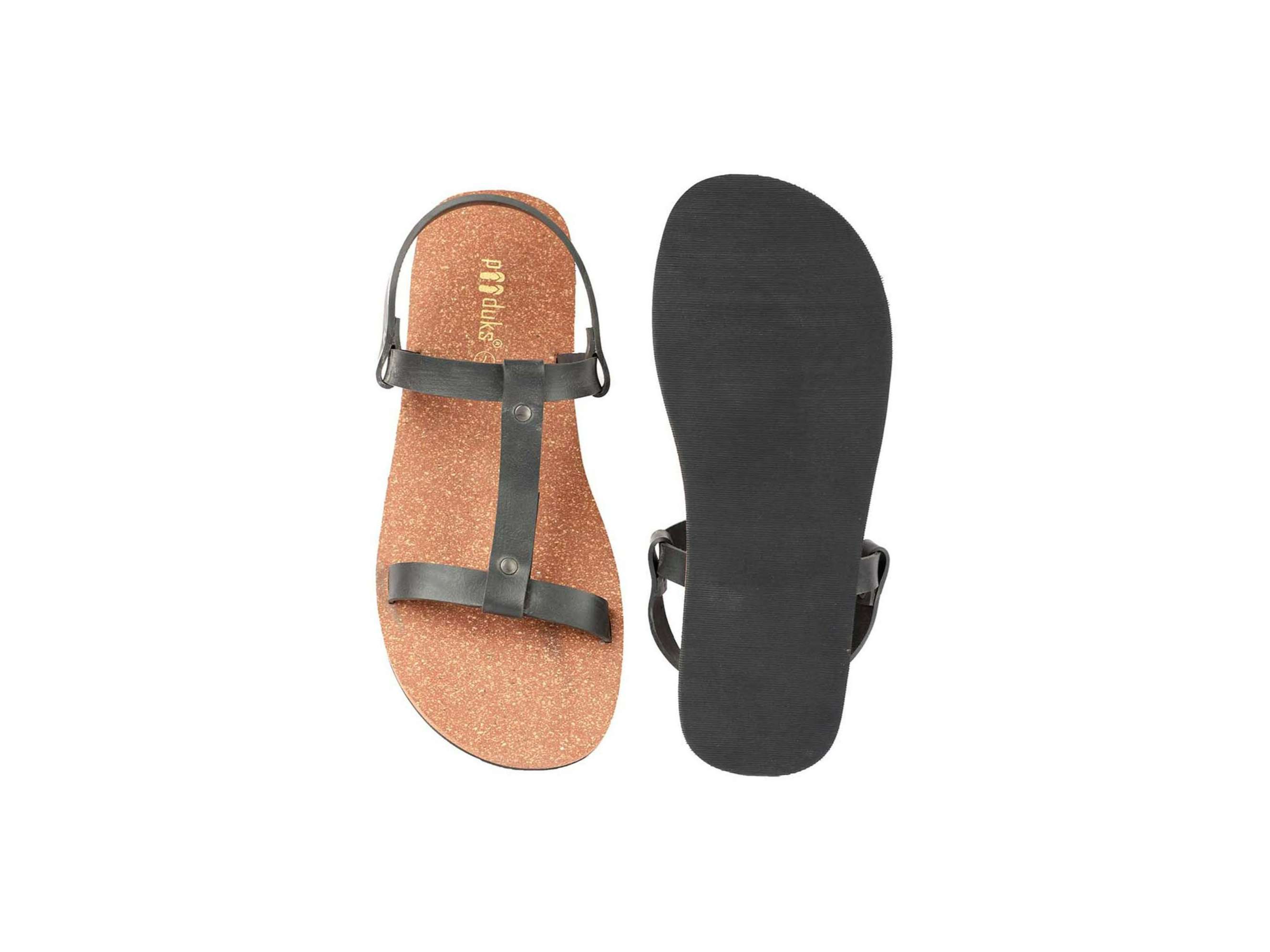 Paaduks Nat T-Strap Waterproof Cork Brown Sandals - UK 6 view 2