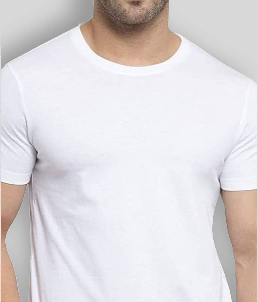 SKYRISE Pack of 1 Cotton Slim Fit Men's T-Shirt ( White ) view 2
