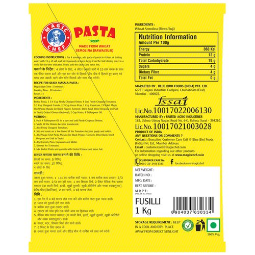 Magic Chef Fusilli Pasta, 1 Kg view 2