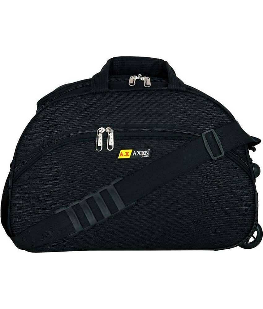 AXEN BAGS - Sky Blue Polyester Duffle Trolley view 2