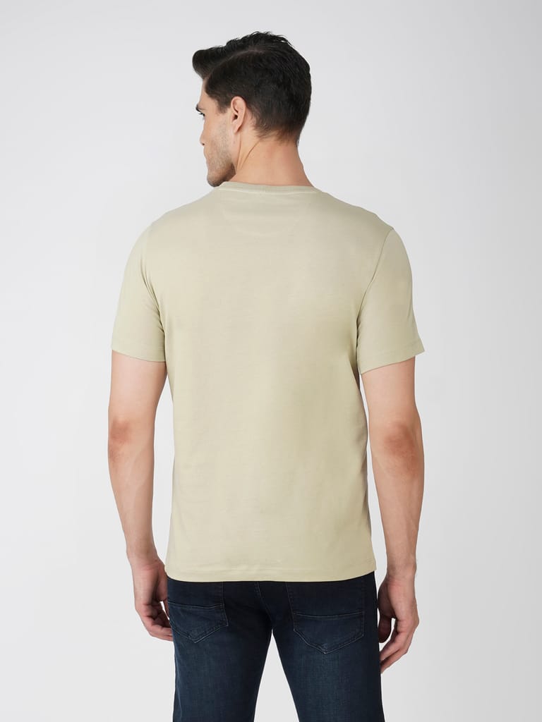 Men’s Graphic Print Cotton Tee Euro Fit-Dark Grey view 2