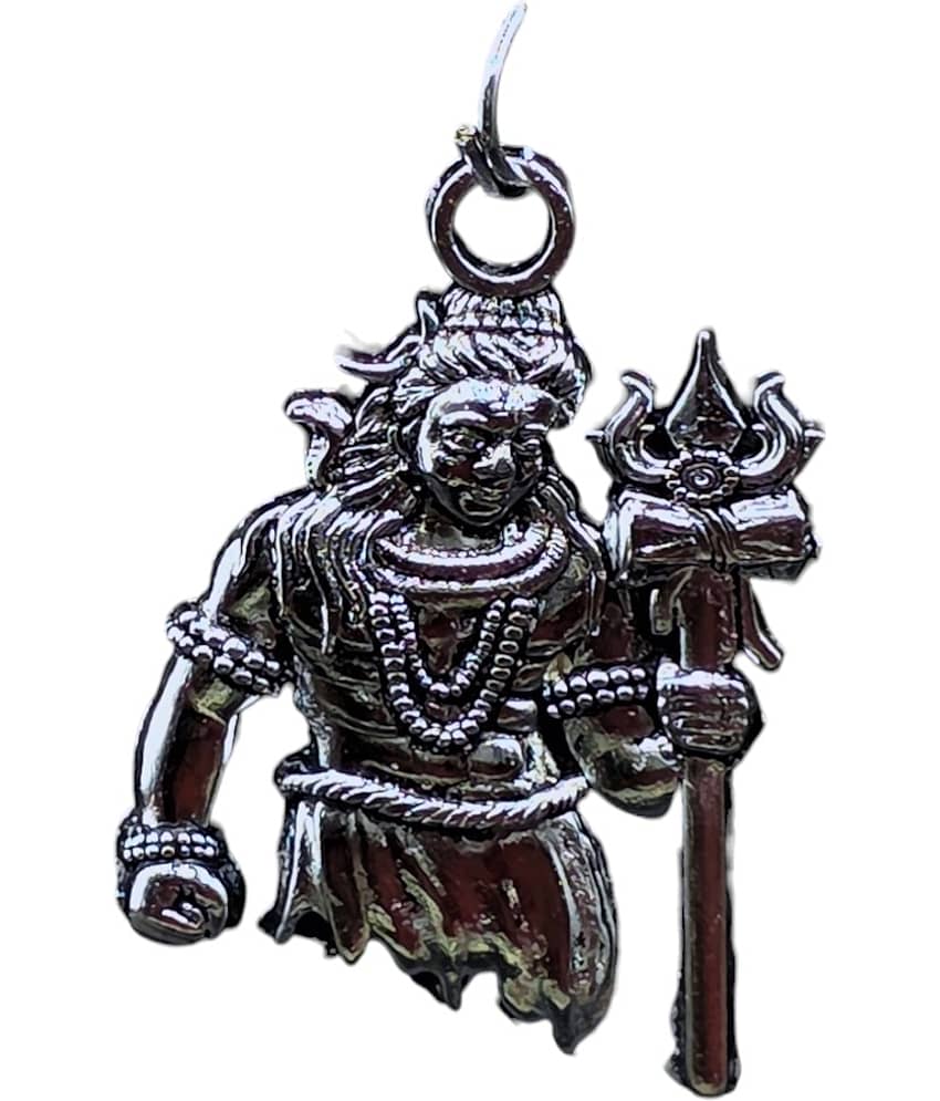 AKLINA Silver Men's Religious Pendant With Chain ( Pack of 1 ) view 2