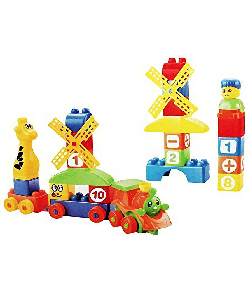 AURAPURO 32 Pieces Blocks Toy Set for Toddlers | Colourful Building Blocks Activity and Play Puzzle view 2