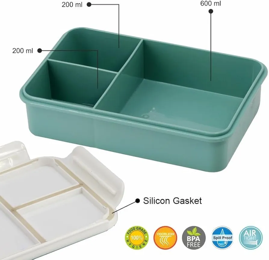 Ski Bento 3 Grid Compartment Leakproof Lunch Box view 2