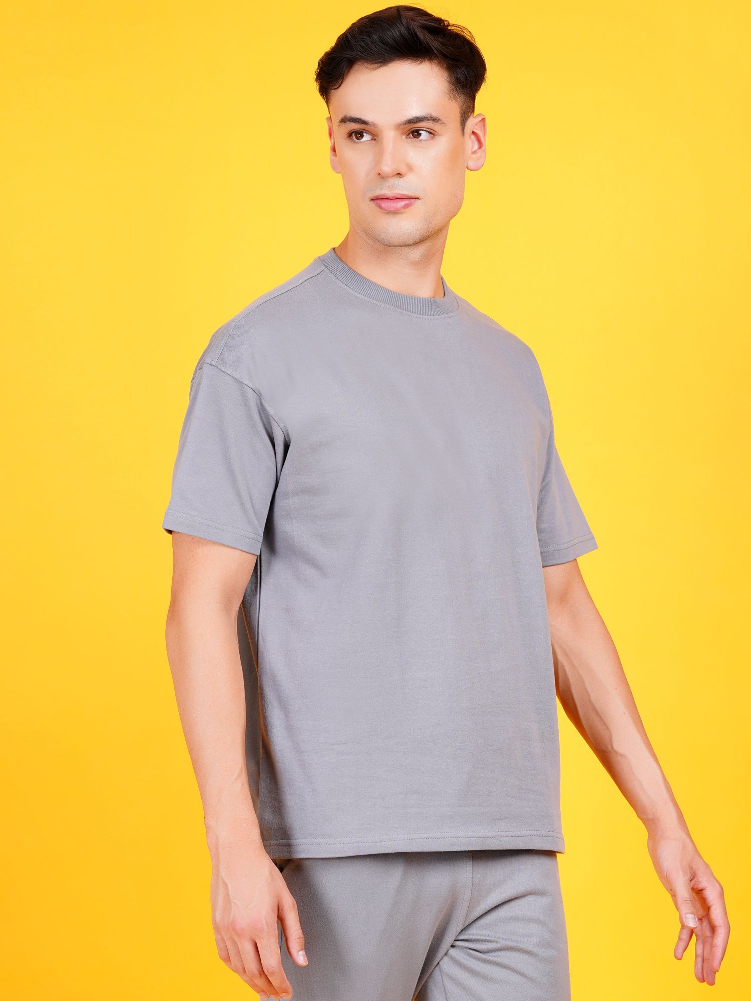 Unisex Heavy GSM Oversized T-Shirt in Grey 1 set view 2