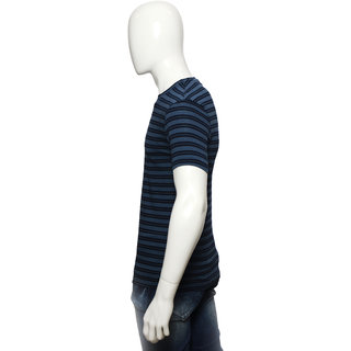 Red Line Navy Blue Stripes Crew Neck T-Shirt view 2