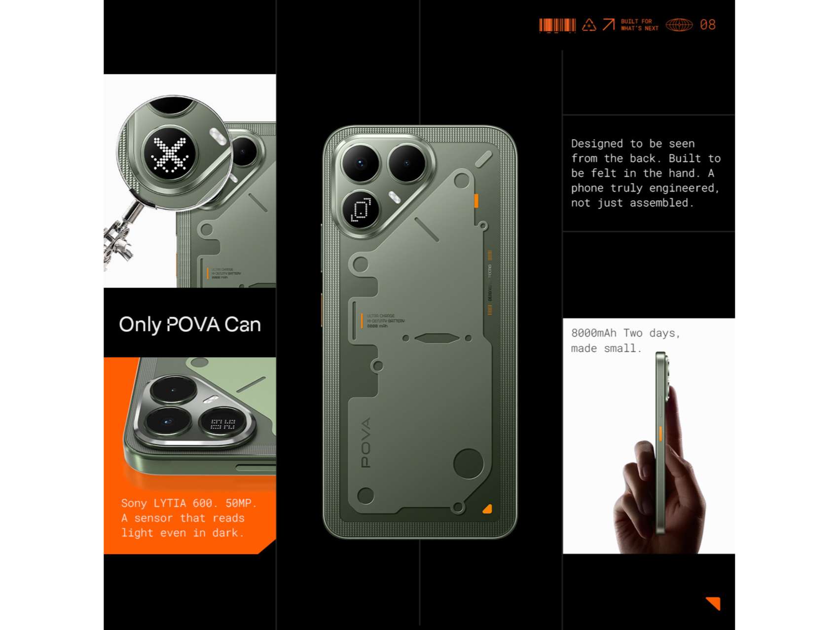 Tecno Pova 8 5G Smartphone, 6GB RAM, 128GB Storage - Terminal Green view 2