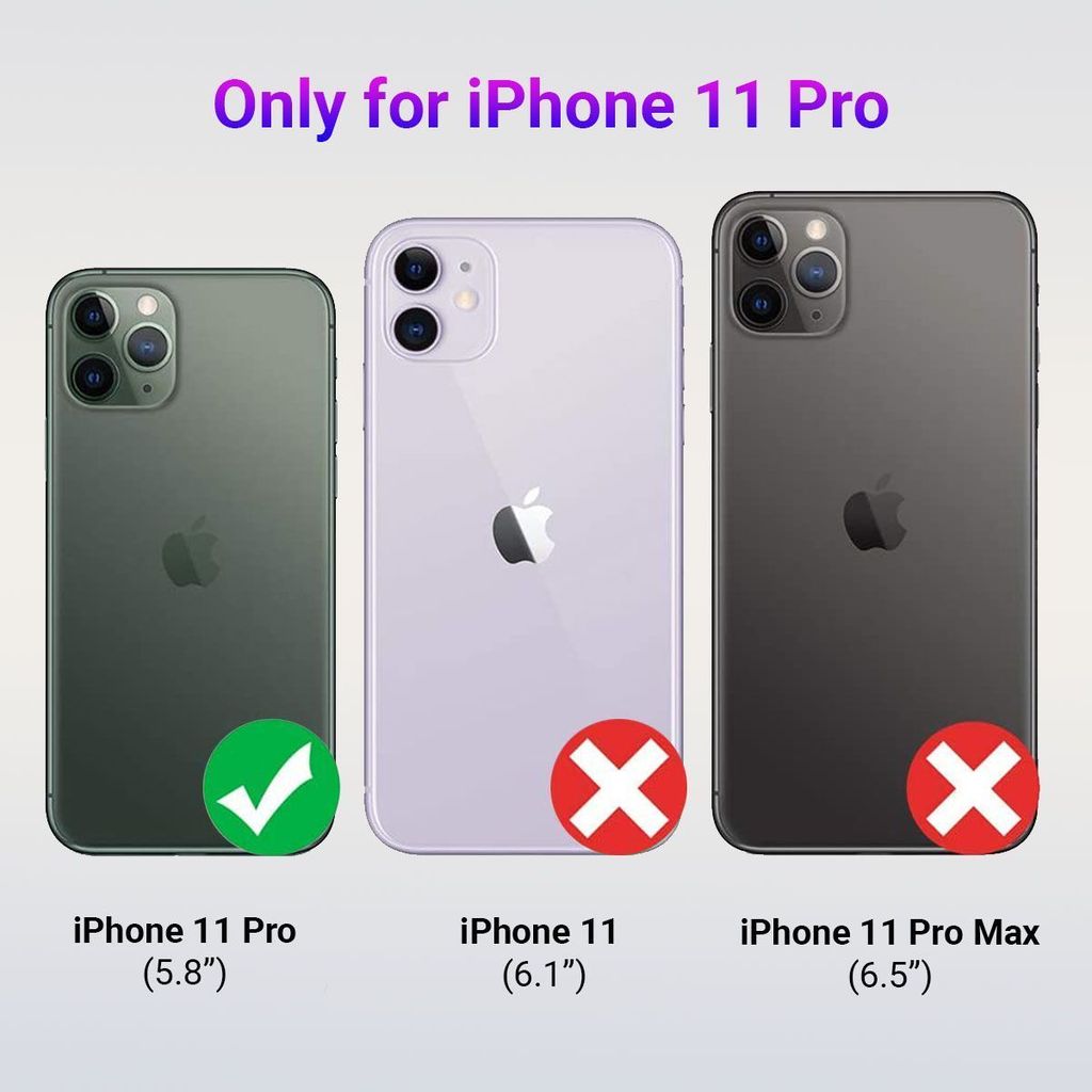 LIRAMARK PU Leather Flexible Back Cover Case Designed for iPhone 11 Pro view 2