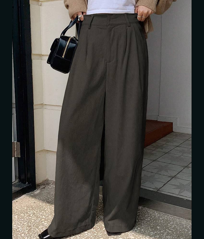 kotty Women Corduroy Korean Trousers ( Green ) view 2