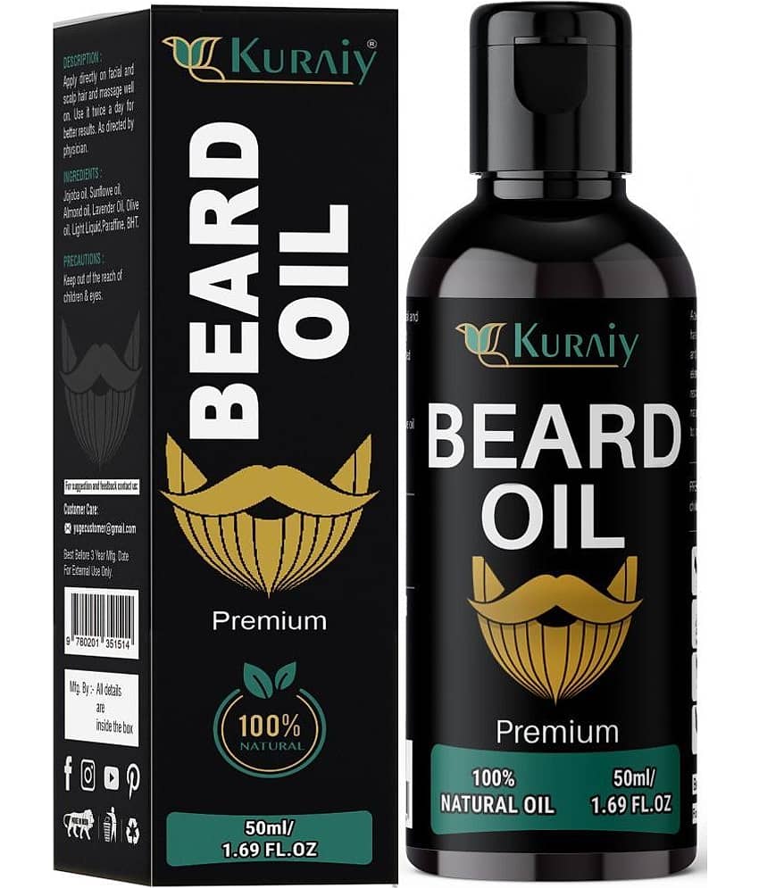KURAIY Beard Growth Oil for Men For Better Beard Growth With Thicker Beard (50 ml) view 2