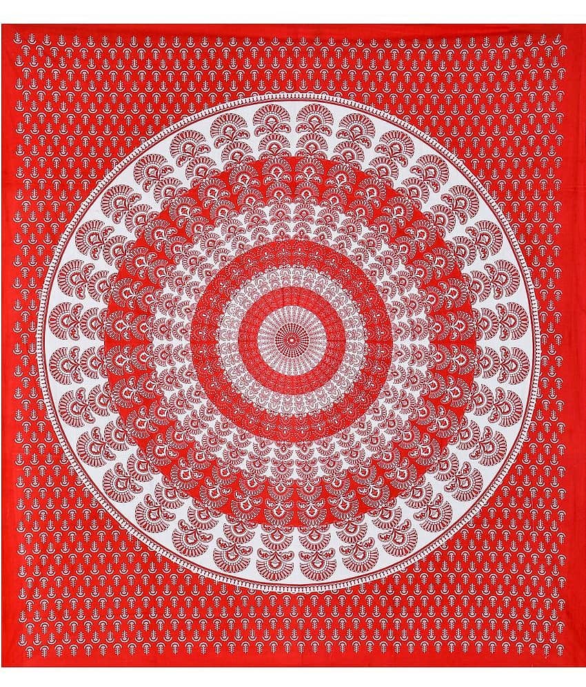 Cosito Cotton 1 Double Bedsheet with 2 Pillow Covers ( Red ) view 2