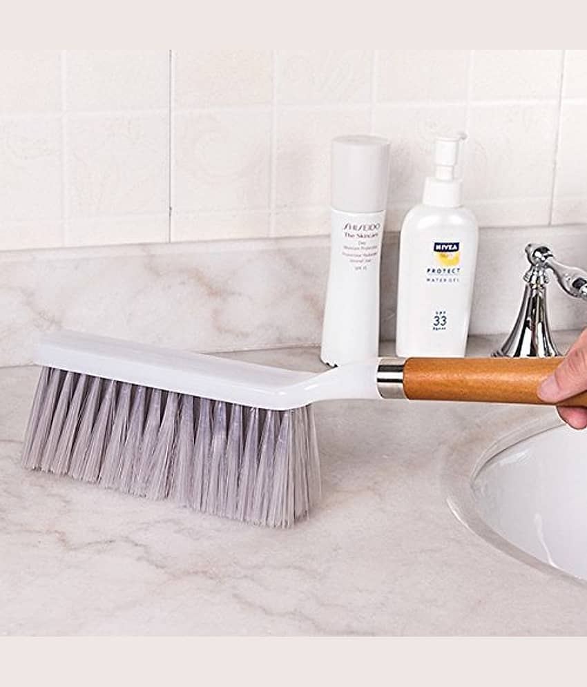 INGENS Combo of Car and Carpet Cleaning Brush and Microfiber Cleaning Cloths,40x40cms 600GSM Highly Absorbent, Lint and Streak Free,Wash Cloth for Car, Window Yellow(Pack of 1 Cloth and 1 Brush) view 2