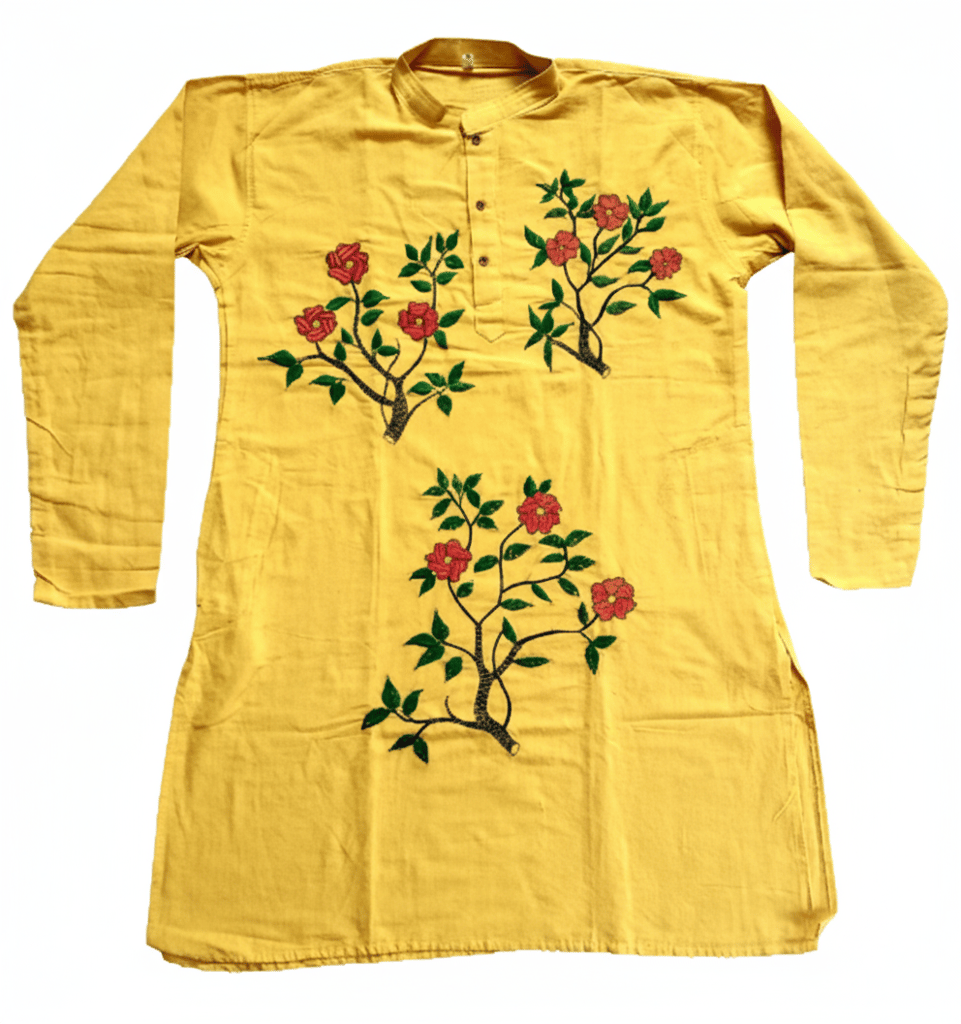 Gorgeous Kantha Stitch Pure Cotton Kurta for Men view 2