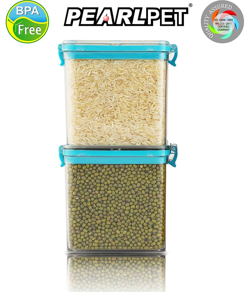 PearlPet Click n Seal Plastic Blue Food Container ( Set of 2 ) view 2