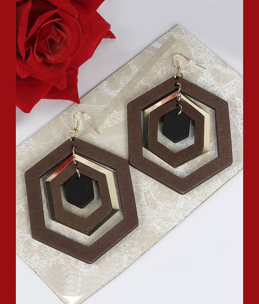 Prita Multilayer Wooden Earrings For Girls/Women view 2