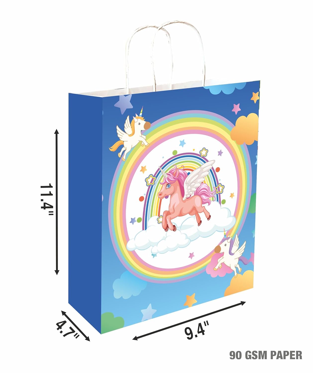 90 GSM Unicorn Printed Paper Gift Bags, Ideal for Birthday Return Gifts, Kids Gifting, & Gifting on Special Occasions (Size: 11.4 x 9.4 x 4.7 inch) - 24 view 2