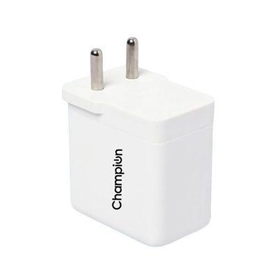 Champion 25W PD Wall Charger/Adapter with Dual Output (USB + Type C) Supports PPS/Warp/Dash/SuperVooc Charging Via USB Port & PD Charge for iPhone & Android Devices (White) view 2