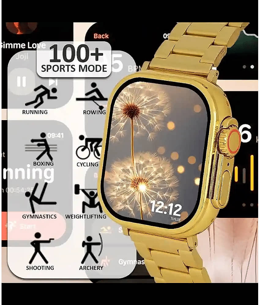 HEDU Ultra Max Smart Watch 24k Gold 2.01 Inch HD Smartwatch Smart Watch | Sleep Monitor | Distance Tracker | Calendaring | Sedentar view 2