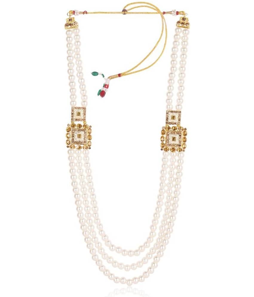 pearl beads Dulha groom sherwani Necklace/Moti Mala for Men for wedding | Exquisite Groom Mala | Perfect for Grooms view 2