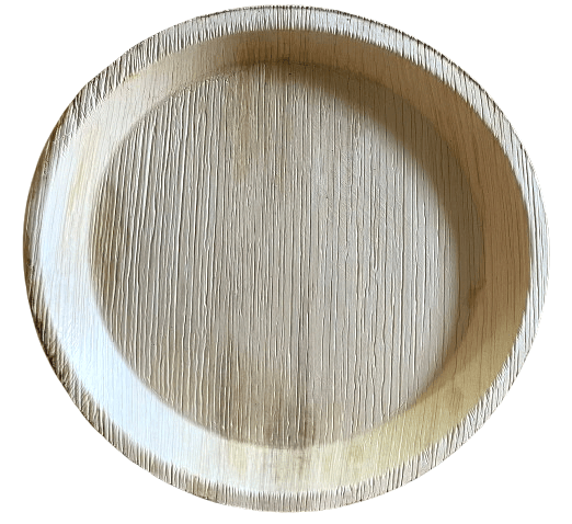 Disposable 10 Inch Round Areca Palm Leaf Plates -100 Pieces in Pack view 2