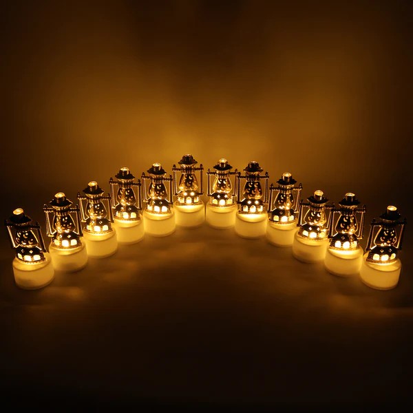 Vintage Lantern Style Decorative Flameless LED Candles (12 Pcs) view 2
