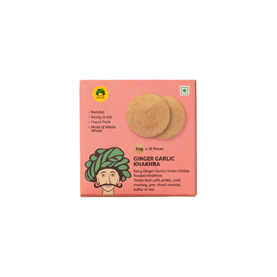 Tiny Ginger Garlic Khakhra, 10 Pcs