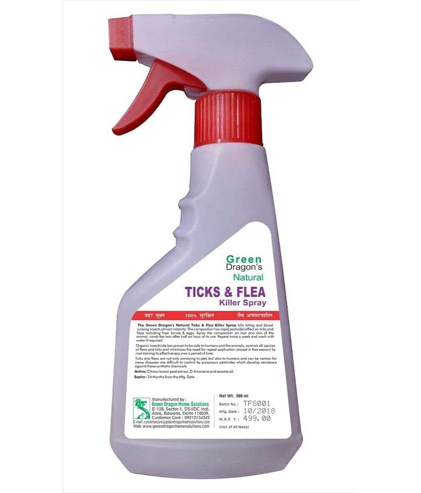 Green Dragon's Natural Ticks & Flea Killer Spray 500ml view 2