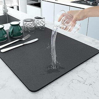 Premium Leather Rectangular Table Placemat - 100% Rubber Backed Anti-Slip, Easy Clean & Quick Dry view 2