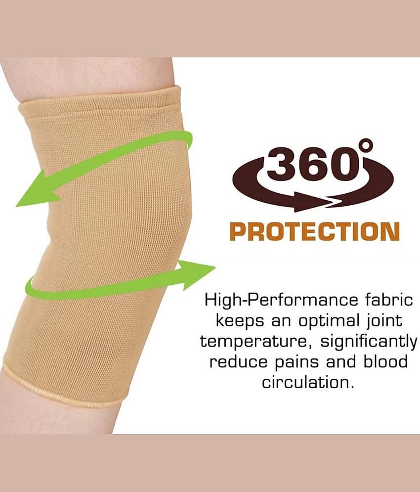 JUSTIFIT Unisex Sports Knee Supports Pair of 1 Beige ( M - Size ) view 2