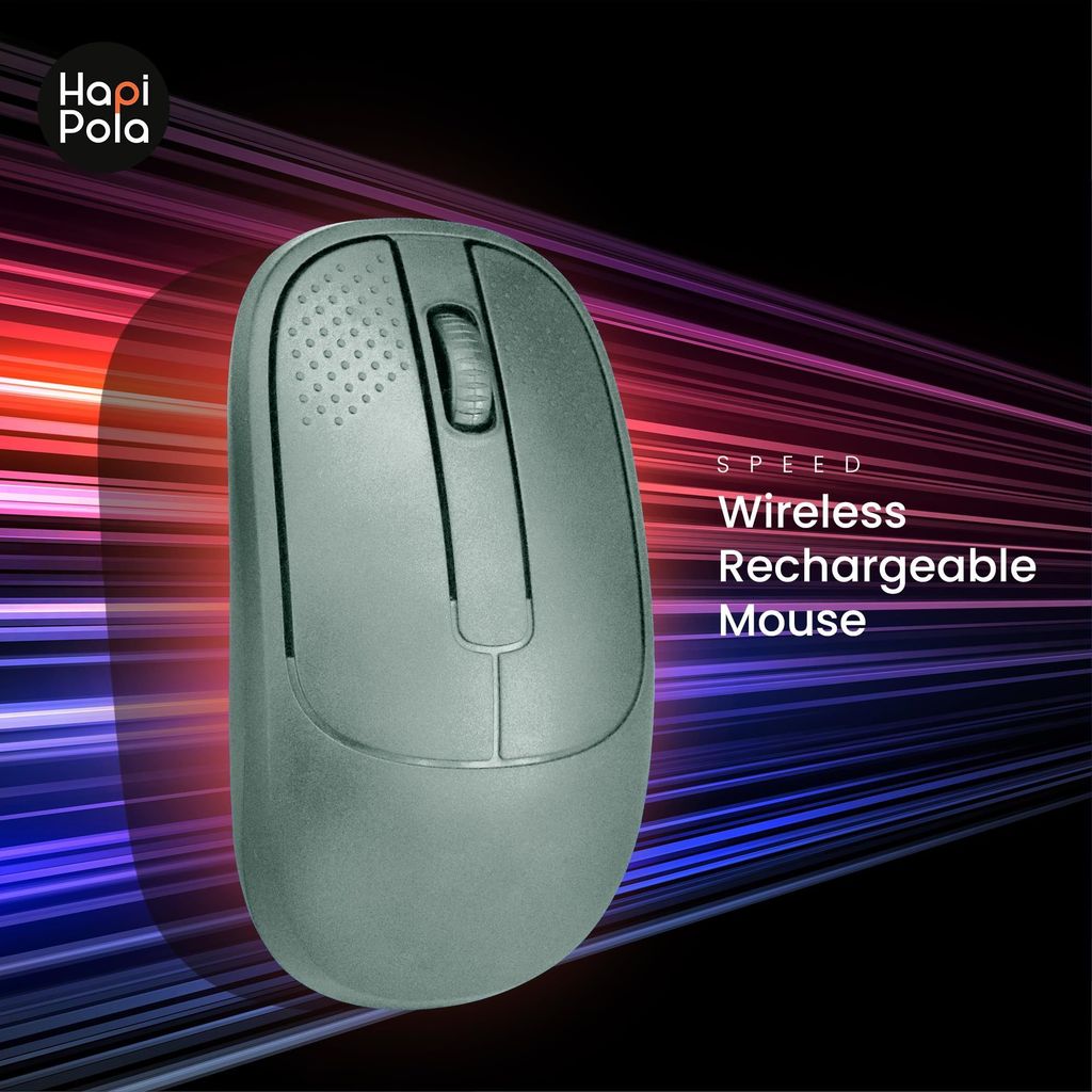 HAPIPOLA Speed Rechargeable Mouse,Wireless Bluetooth Rechargeable Mouse,Portable Lightweight 2.4G 1600 DPI Plug-and-Play Optical Mouse,Compatible with iPad/Laptop/PC/Mac/Windows view 2