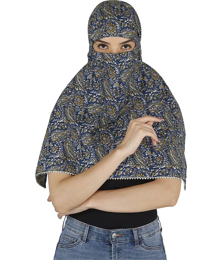 DEEPNYRA - LIVING STYLE Blue Cotton Women's Scarf ( Pack of 1 )