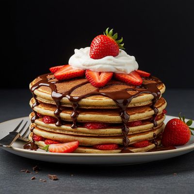 Dark Chocolate And Strawberry Pancake
