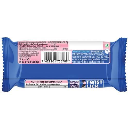 Cadbury Oreo Strawberry Flavour Biscuit Cream Sandwich, 43.75 gm view 2