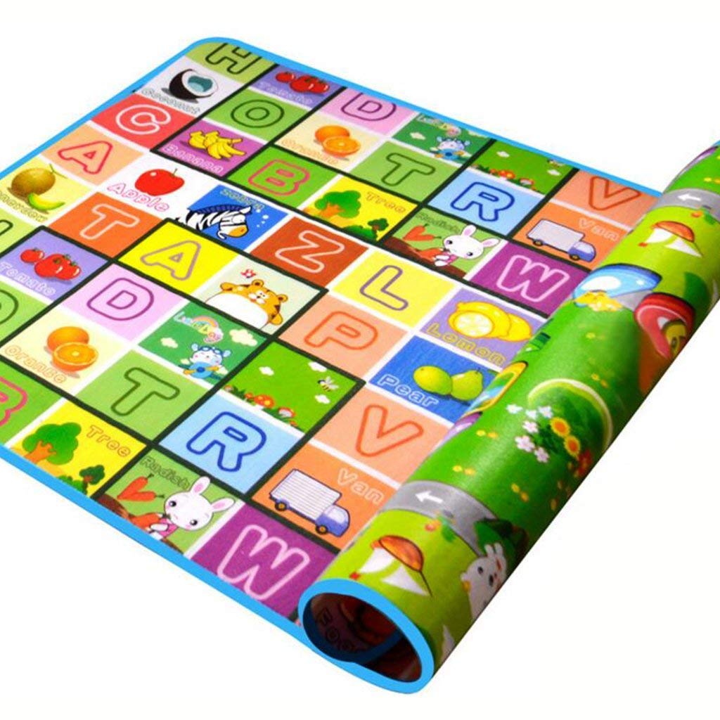 Reznor Baby Mats Non-Toxic, Non-Slip Double Side 3D Printed Waterproof Crawling Mats for Baby, Kids Infants Toddlers Girls Boys, Size - 6X5 Feet (8mm Thickness)