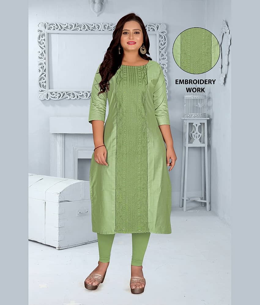 Hetsa Women Chanderi Embroidered A-line Kurti ( Multicolor ) view 2
