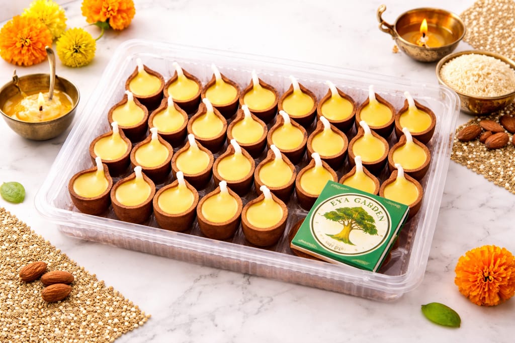 Ghee Diya Set (27 Pcs) with Matchbox | Ready to Light for Prayer, Pooja & Diwali view 2