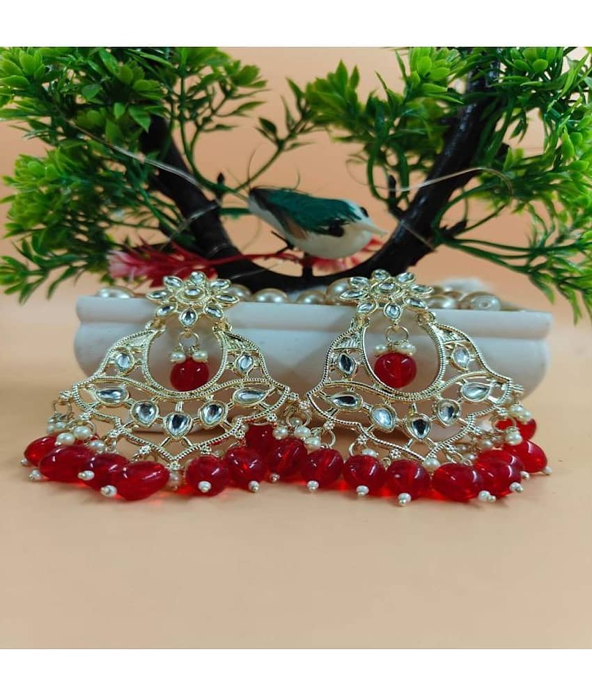 Jiyanshi fashion Red Chandbalis Earrings ( Pack of 1 ) view 2