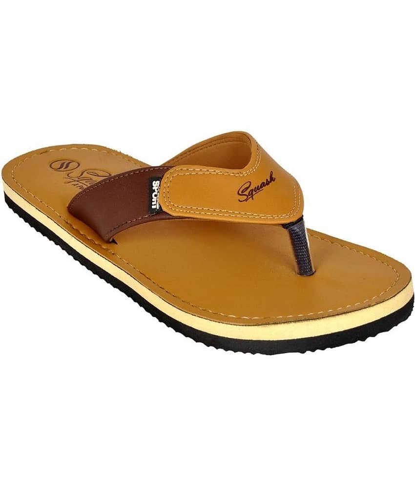 Squash - Tan Synthetic Thong Flip Flop view 2