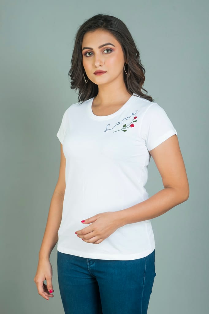 CEASELESS Hand Embroidered Women’s T Shirt