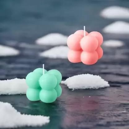 SS Enterprise Organic Soy Wax Bubble Candle for Home Decor | Scented Aromatic Fragrance Candles | Smoke-Free Pillar Candle view 2