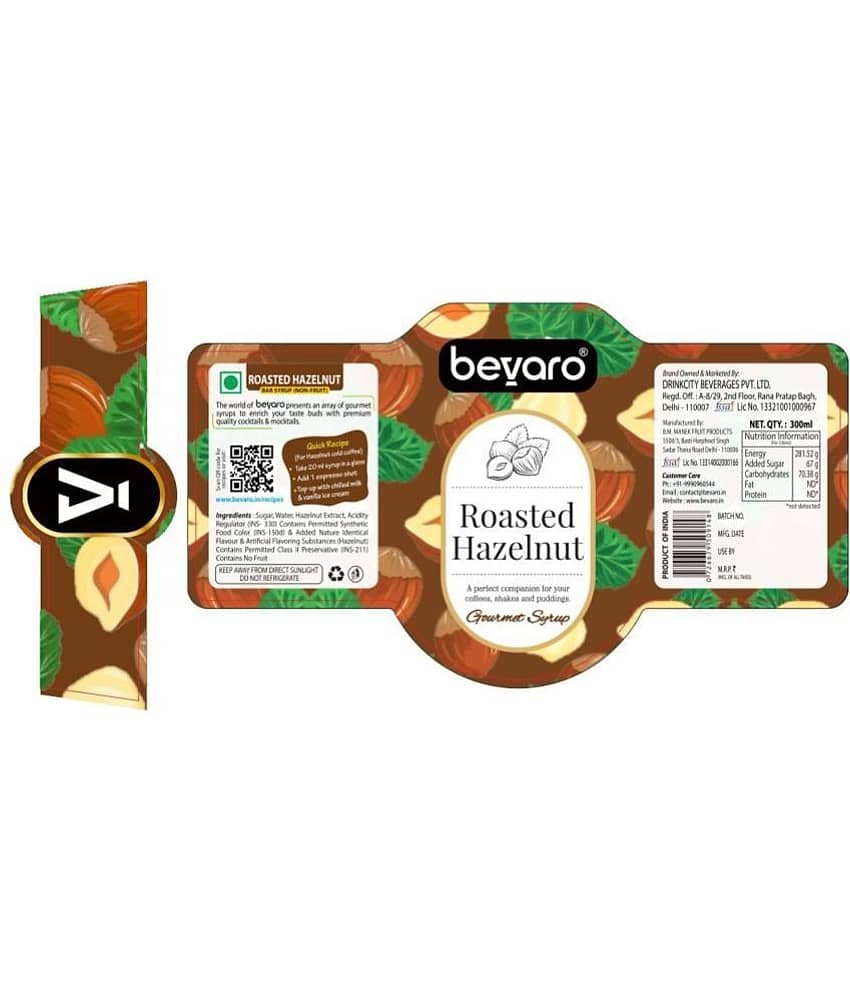 BEVARO Roasted Hazelnut Syrup 750 mL view 2