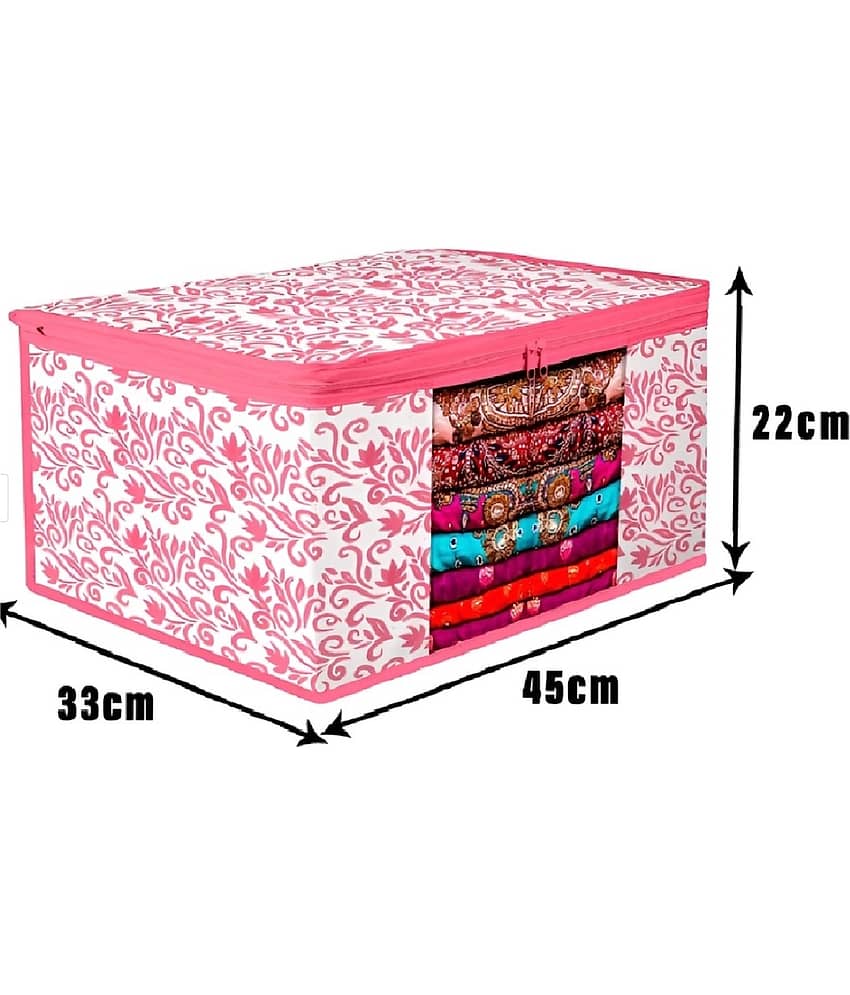 Non-Woven Saree Cover Cloth Storage & Organizer ( Pack of 8 ) Red Multi Saree Cover view 2